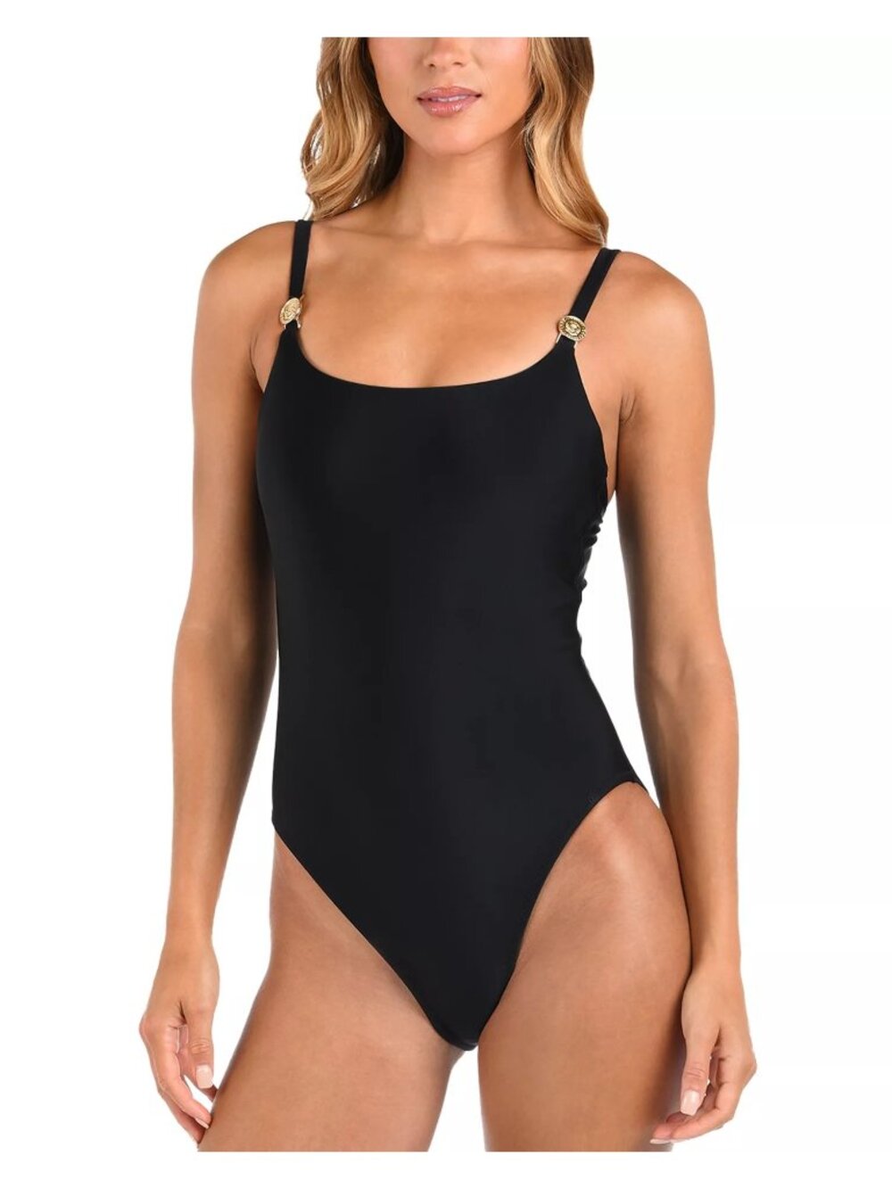 L'AGENCE Remi Solid Basic Lingerie One Piece Swimsuit Black Size Large